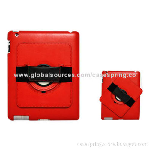 Leather Cases for iPad 2/3/4, Handheld Holster, 360 Degrees Rotation